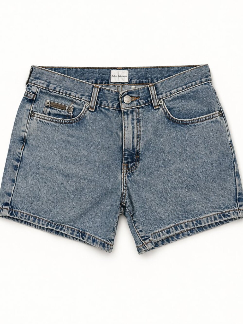 Calvin Klein Jeans Size 7 Double Stone Wash High-Rise Denim Shorts
